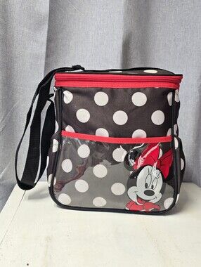 Disney Minnie Mouse Mini Diaper Bag Black With White Polka Dots